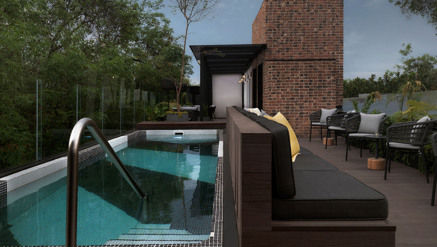 rooftop bar with pool
