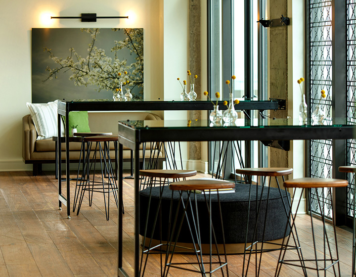 hotel tall tables with stools